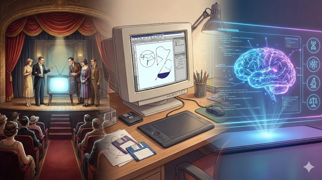 Evolução da Tecnologia, Teatro - TV - Desenho - Corel - IA